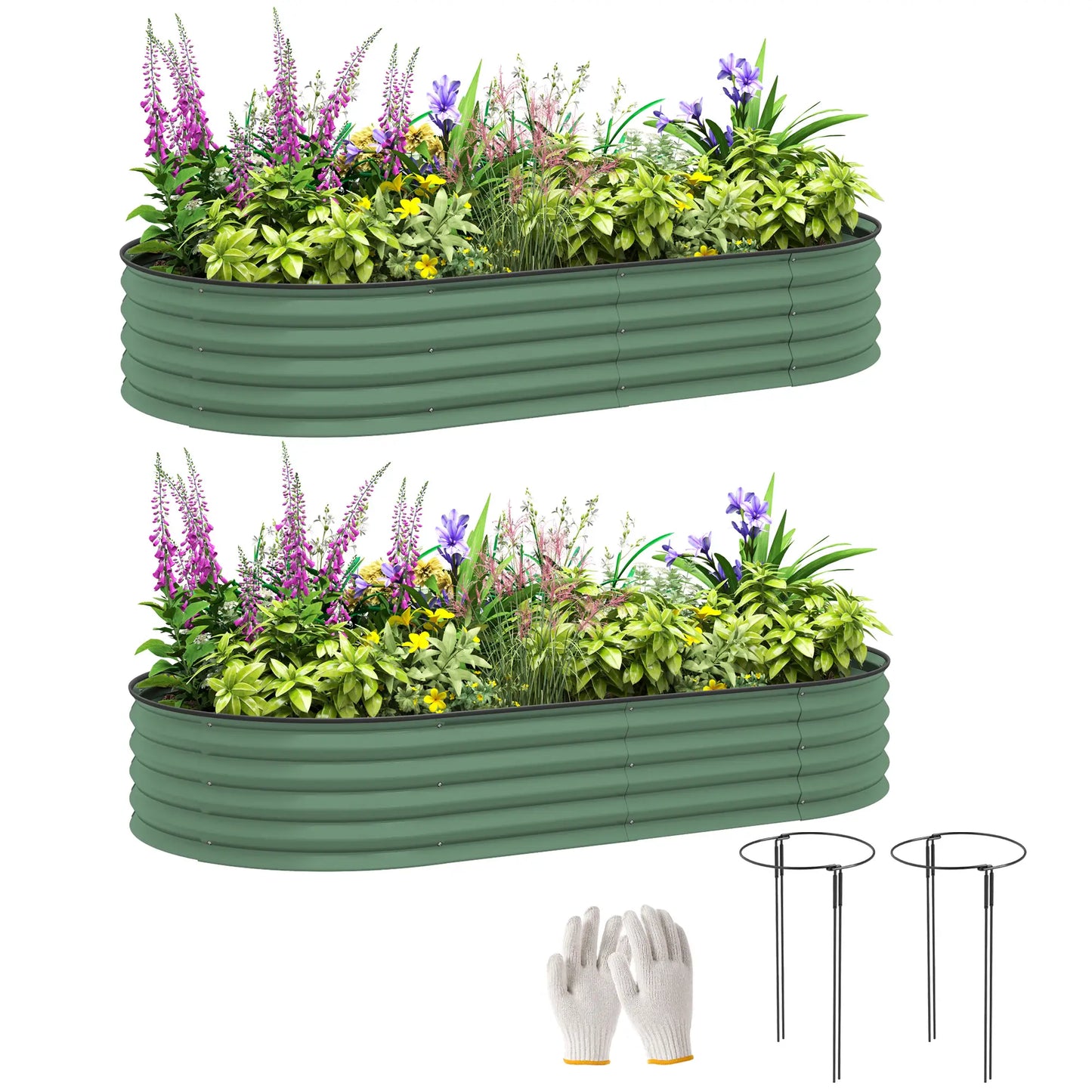 6' x 3' x 1' Galvanized Raised Garden Bed, Light Green Galvanized Planter Boxes at Gallery Canada