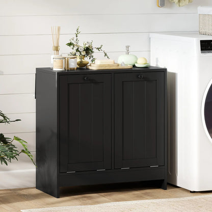 Tilt-Out Laundry Cabinet, 2 Compartments, Black Tilt Out Laundry Cabinets at Gallery Canada