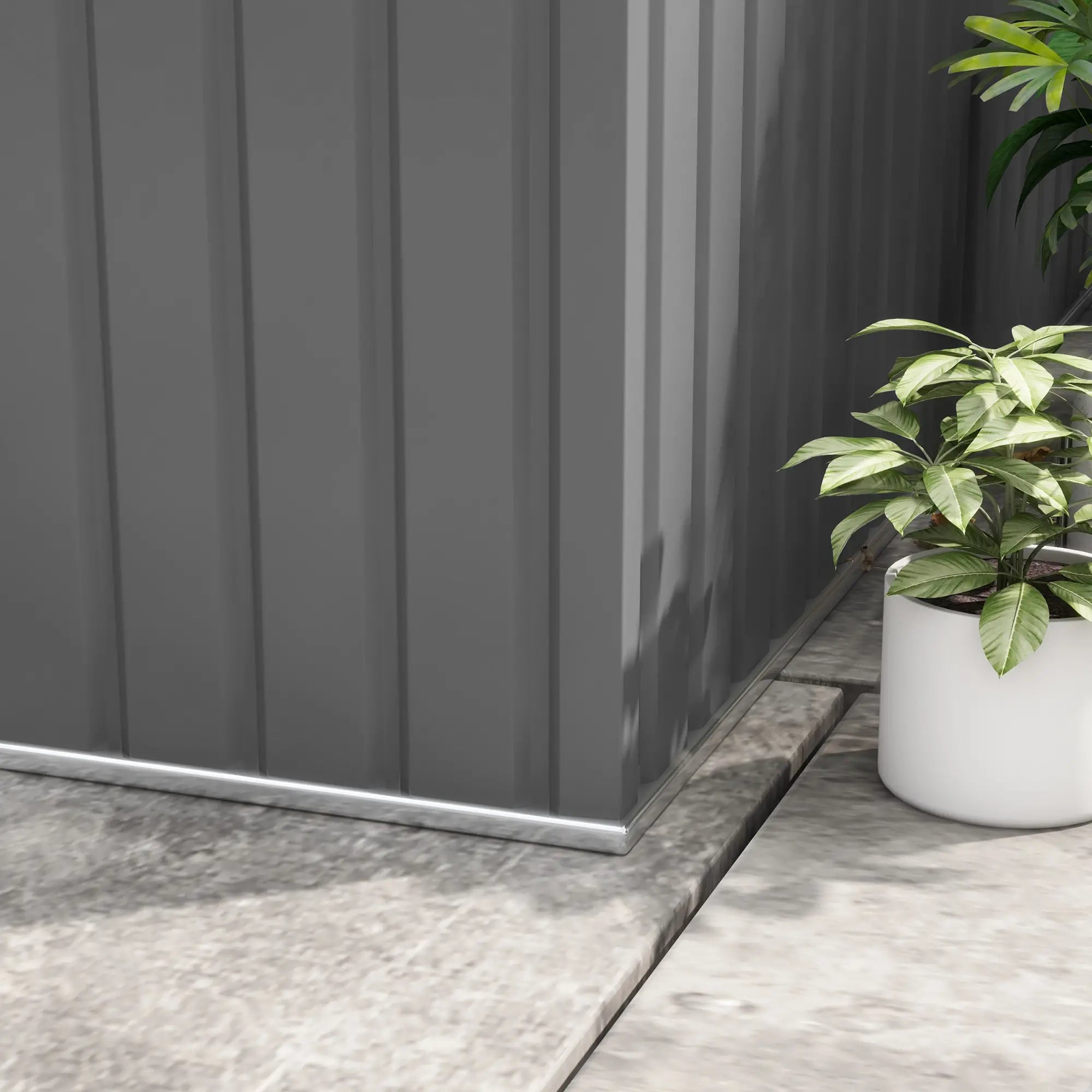 9' x 10.6' Garden Storage Shed, Foundation Kit, Double Doors, Light Grey Sheds at Gallery Canada