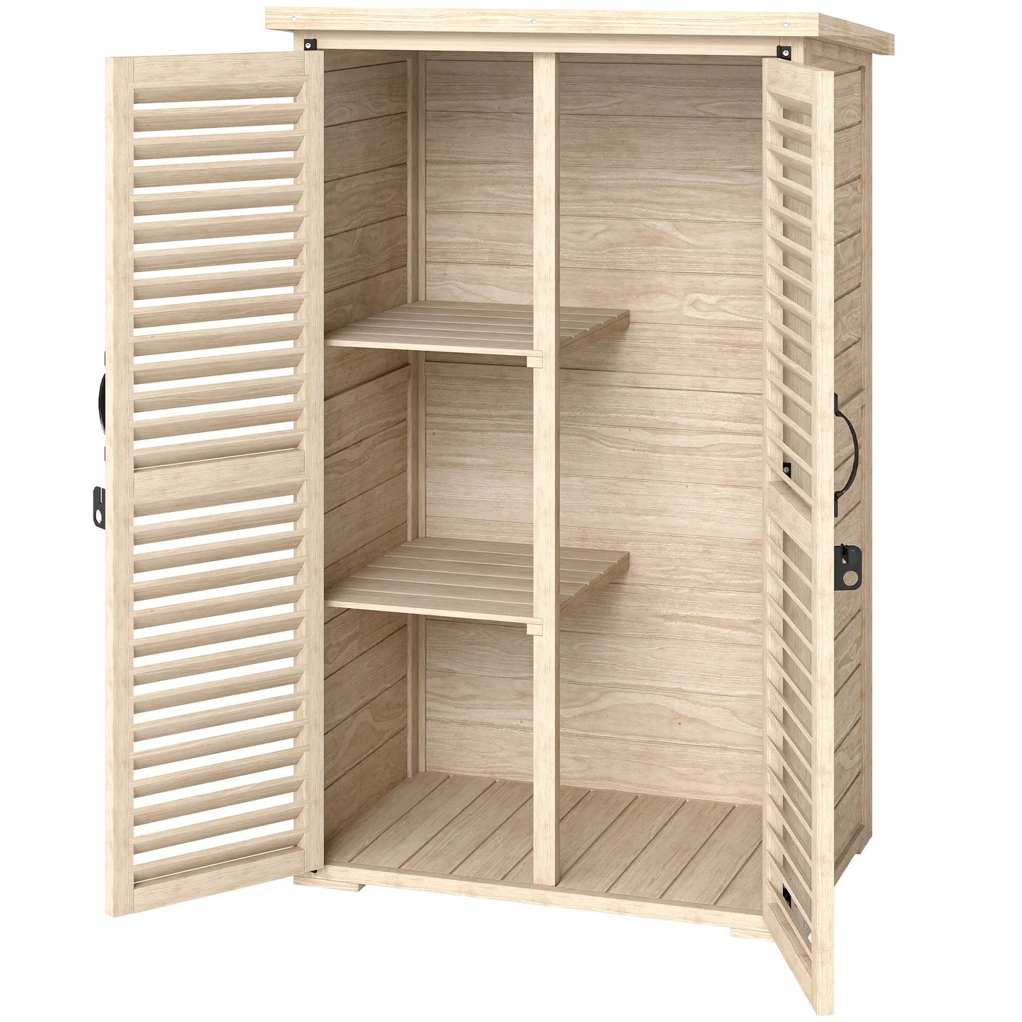 Wooden Garden Shed, 30" x 20" x 47", Waterproof Asphalt Roof, Shelves, Natural Sheds Natural at Gallery Canada