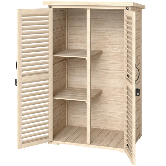 Wooden Garden Shed, 30" x 20" x 47", Waterproof Asphalt Roof, Shelves, Natural Sheds Natural at Gallery Canada