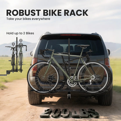 Hitch Bike Rack for Car, 200 lbs, 2 Bike Platform, Safety Strap, 2" Receiver, Black Automotive at Gallery Canada