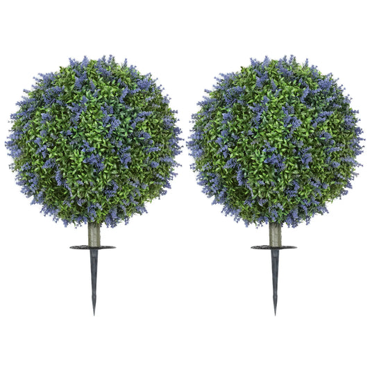 Artificial Lavender Plants, Set Of 2, UV Protected, Indoor Outdoor Decor, Purple