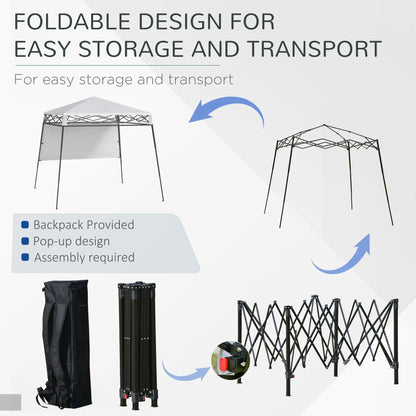 7' x 7' Pop Up Canopy Gazebo Tent, Adjustable Legs, White Pop Up Canopies at Gallery Canada