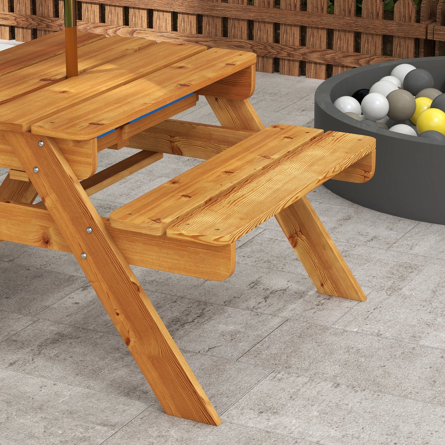 Toddler Water Table with Sand, Removable Umbrella, 3-6 Years Kids Outdoor Furniture at Gallery Canada