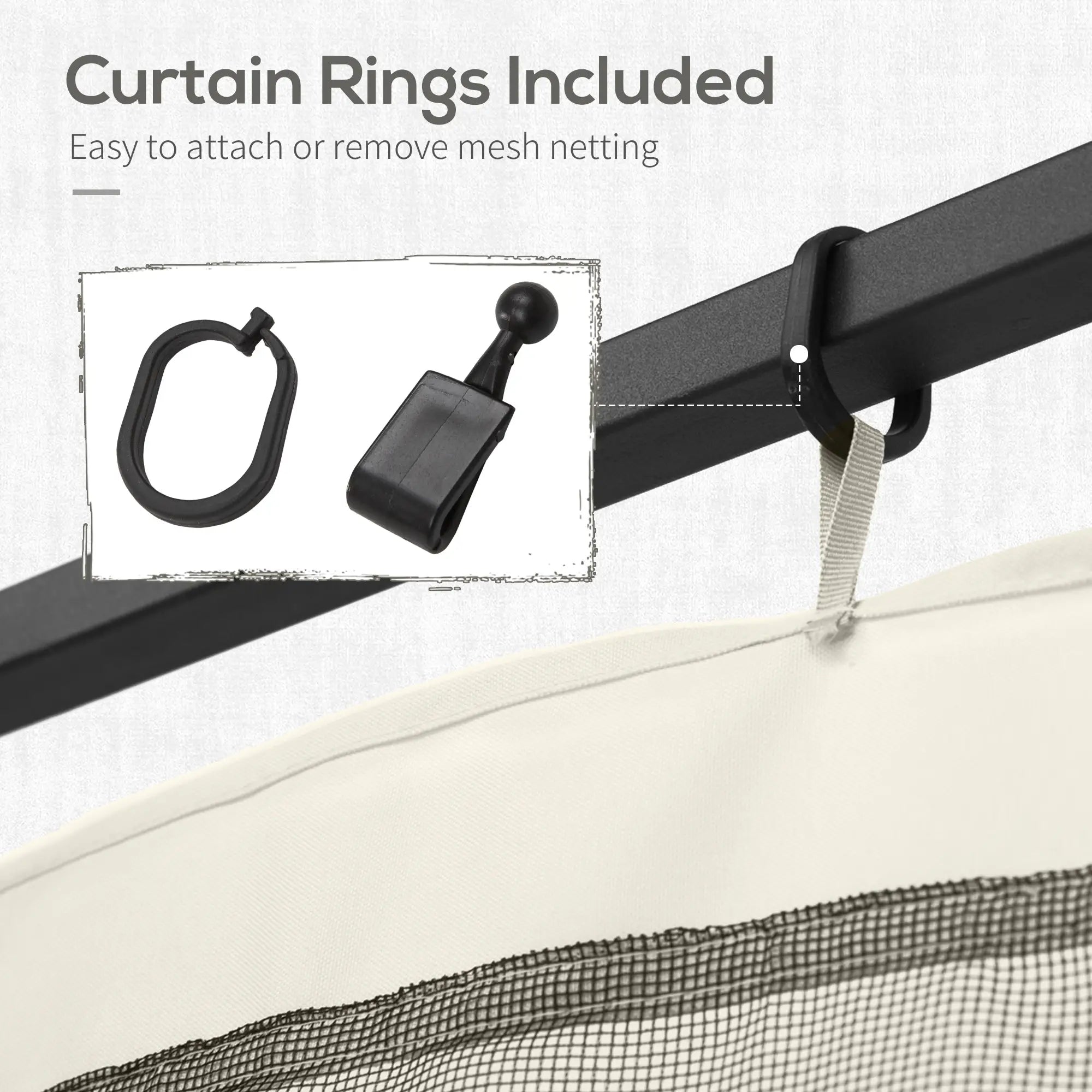 Replacement Mosquito Netting, 10' x 12', Black, White Gazebos at Gallery Canada