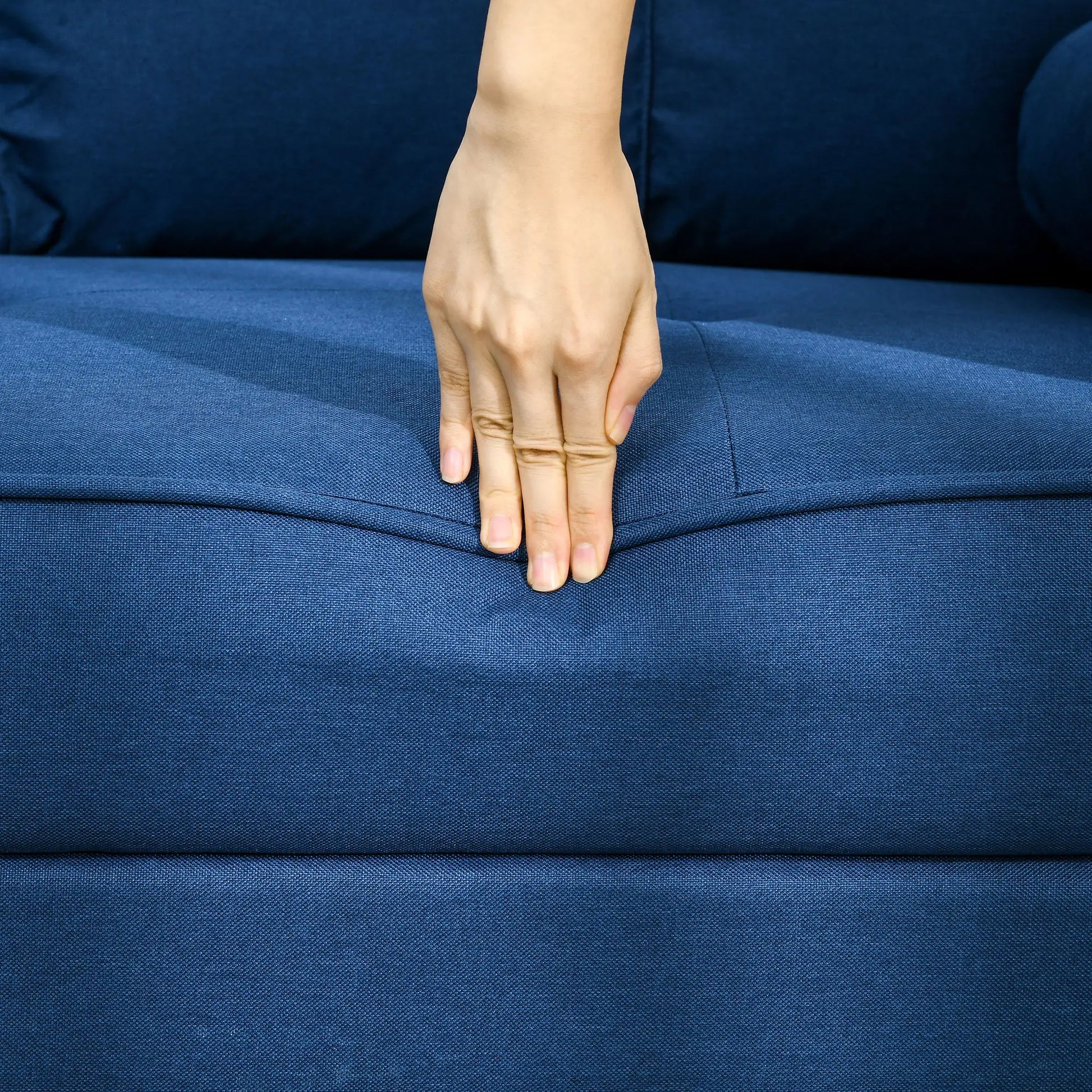 56 Upholstered Loveseat Sofa, 2 Seater with Back Cushions, Blue 2-Seater Sofas at Gallery Canada