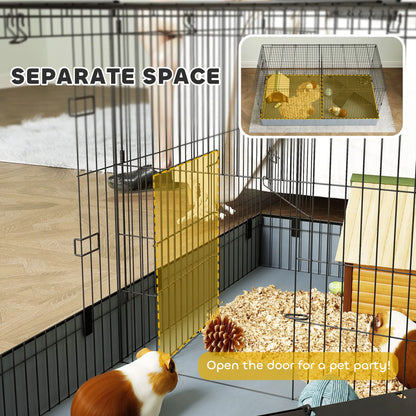 Guinea Pig Cage, Removable Top, 2 Areas, Waterproof Liner, Ramp, Perch Houses & Habitats at Gallery Canada