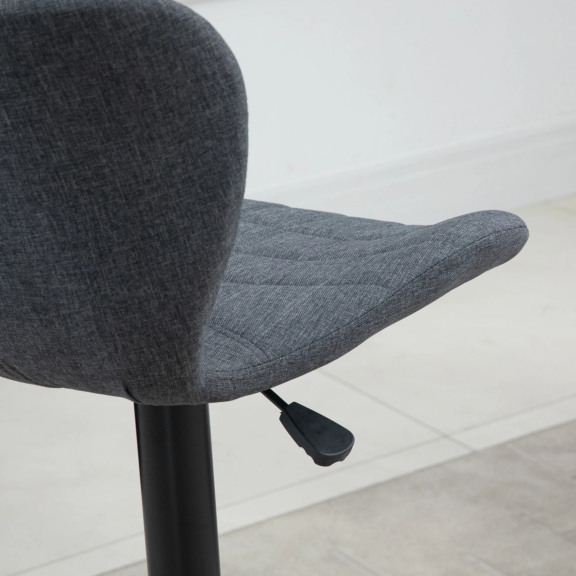 Adjustable Swivel Bar Stools Set of 2, Linen Fabric, Grey Bar Stools at Gallery Canada