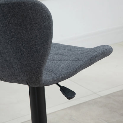 Adjustable Swivel Bar Stools Set of 2, Linen Fabric, Grey Bar Stools at Gallery Canada