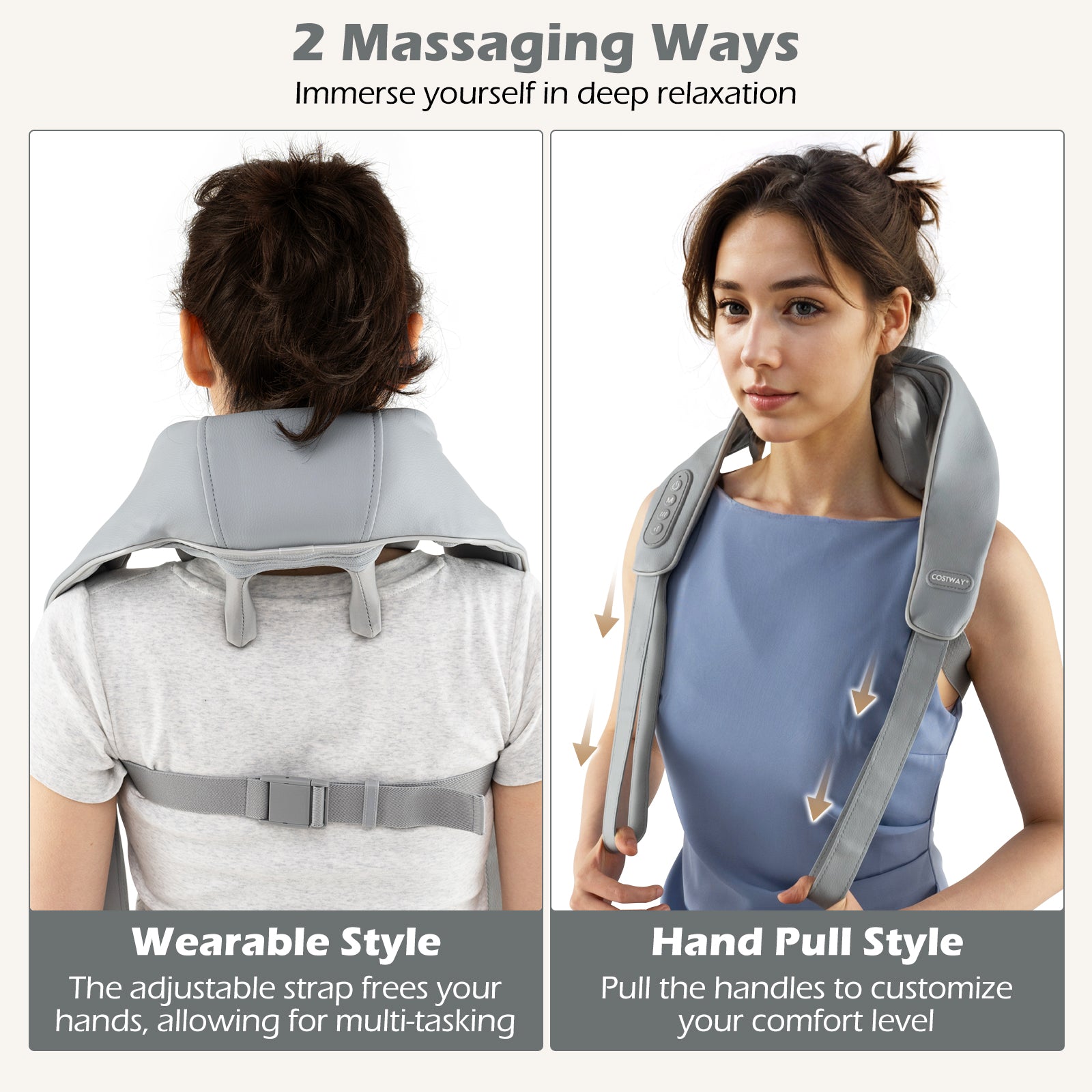 Neck Shoulder Massager 4D Deep Tissue Kneading Shiatsu Massage Machine, Gray Massage at Gallery Canada