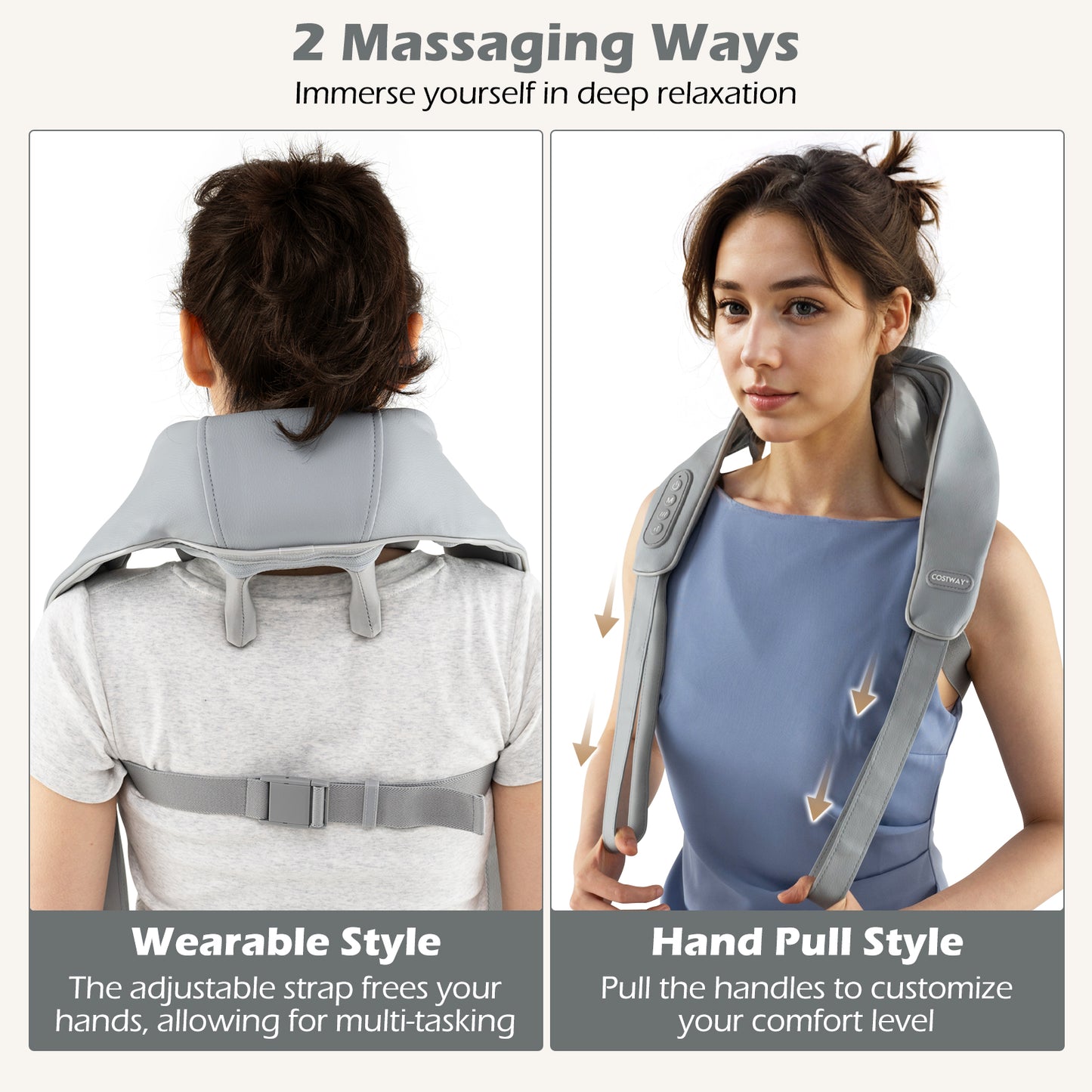 Neck Shoulder Massager 4D Deep Tissue Kneading Shiatsu Massage Machine, Gray Massage at Gallery Canada
