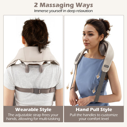 Neck Shoulder Massager 4D Deep Tissue Kneading Shiatsu Massage Machine, Beige Massage at Gallery Canada