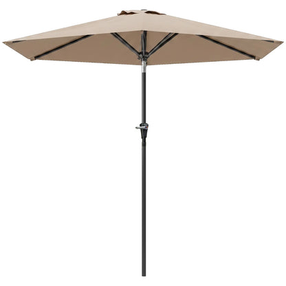 Outdoor Sun Umbrella, 6 Ribs, Khaki Patio Umbrellas Khaki at Gallery Canada