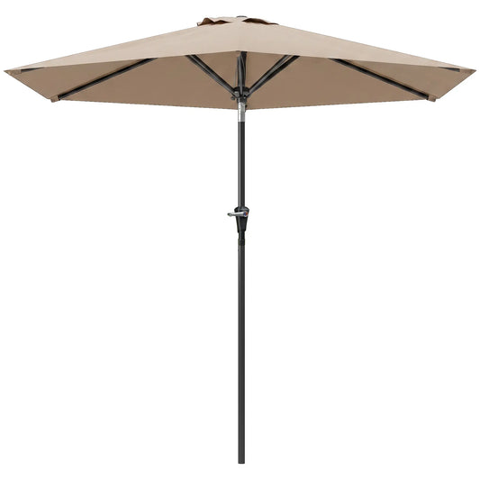 Outdoor Sun Umbrella, 6 Ribs, Khaki Patio Umbrellas Khaki at Gallery Canada