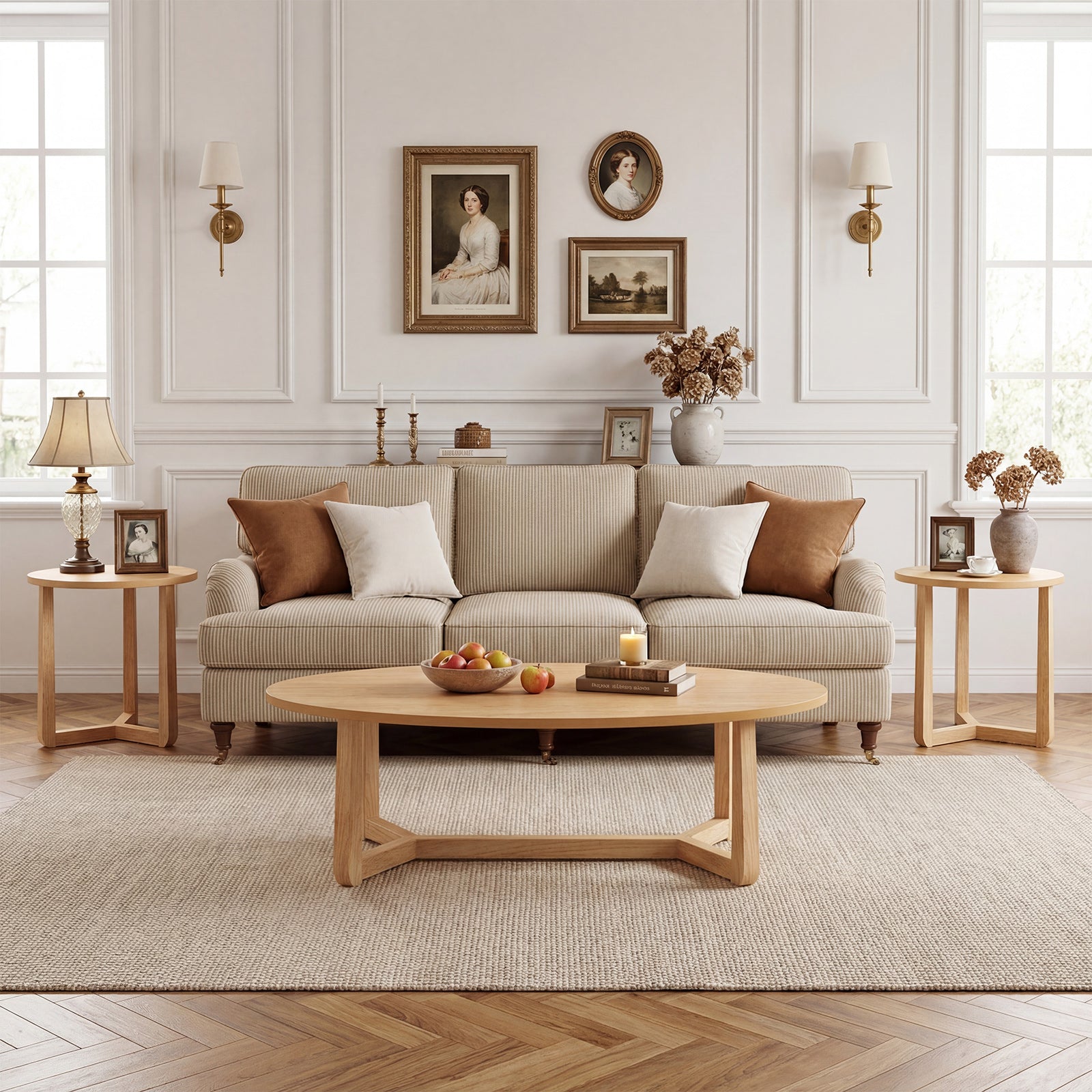 Nesting Coffee Table Set, Wood Veneer Top, Rubber Wood Legs, Natural Coffee Tables at Gallery Canada