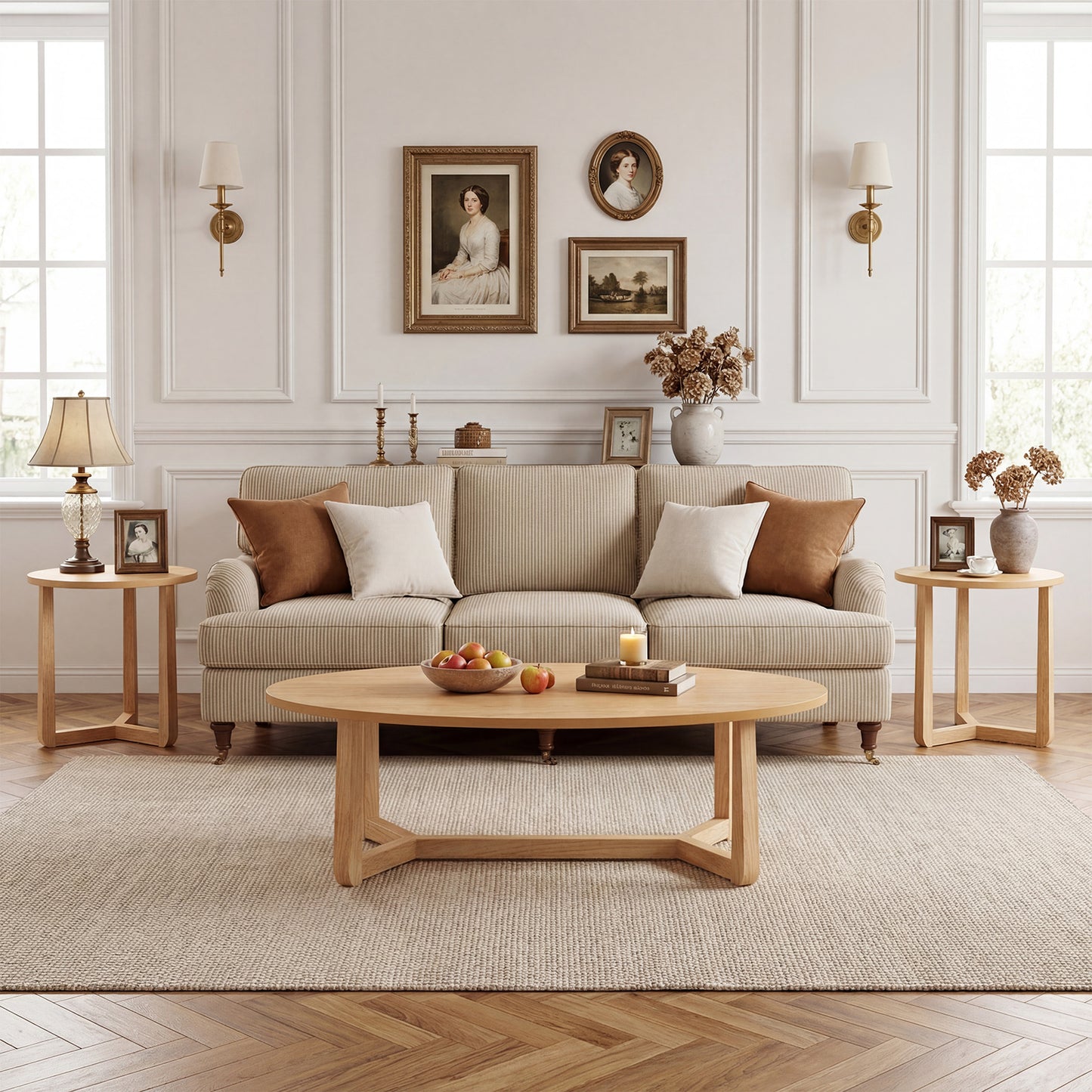 Nesting Coffee Table Set, Wood Veneer Top, Rubber Wood Legs, Natural Coffee Tables at Gallery Canada