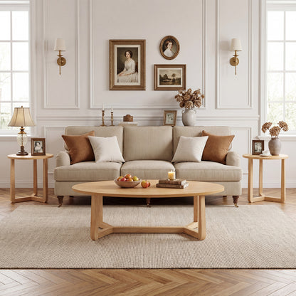 Nesting Coffee Table Set, Wood Veneer Top, Rubber Wood Legs, Natural Coffee Tables at Gallery Canada