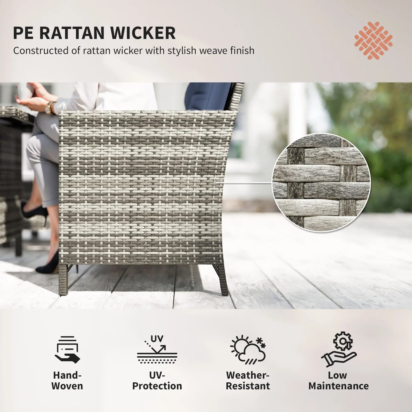 6pcs Outdoor Rattan Sofa Set, Wicker Sectional Couch, Dining Table, Sky Blue Patio Furniture Sets at Gallery Canada