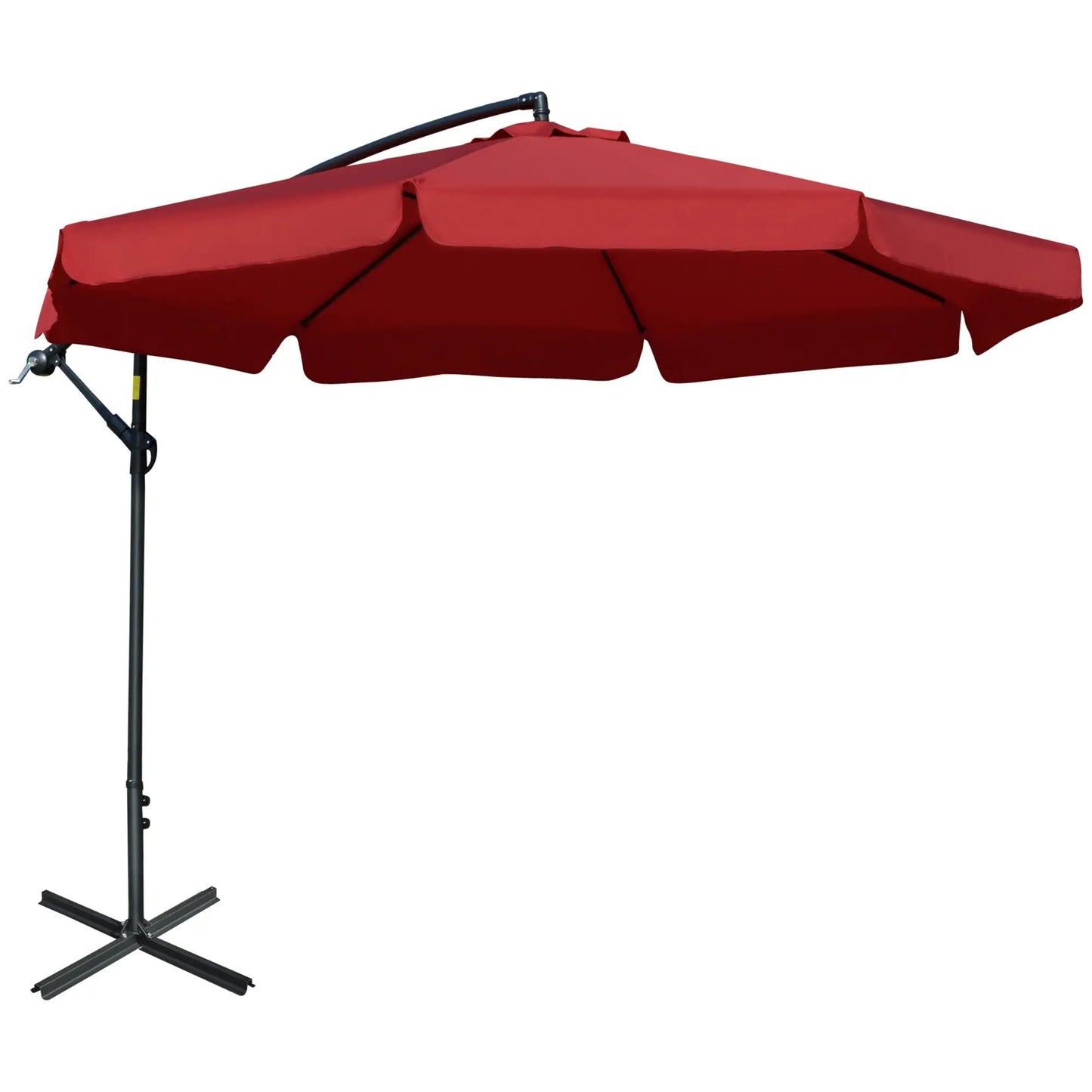 11FT Cantilever Patio Umbrella, Offset Hanging, Easy Tilt, Cross Base, Red Cantilever Umbrellas at Gallery Canada