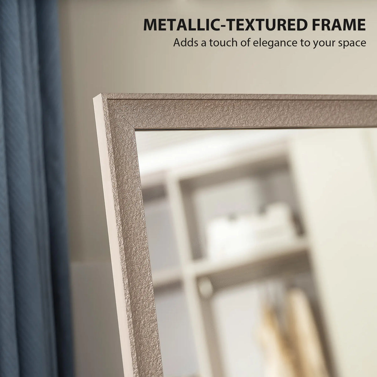 64" x 21" Rectangular Full Length Mirror, Gunmetal Silver Full Length Mirrors at Gallery Canada