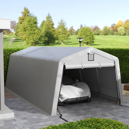 11' x 20' Portable Garage, Heavy Duty Carport, Grey Car Shelters at Gallery Canada