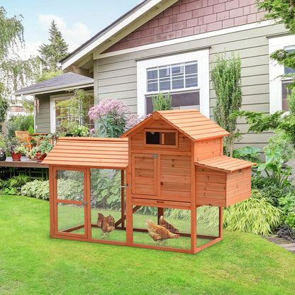 82" Wooden Chicken Coop, Rabbit Hutch, Poultry Cage with Run Chicken Coops at Gallery Canada