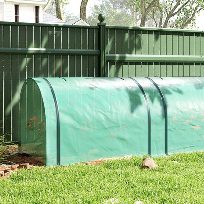 Mini Tunnel Greenhouse, PE Cover, Steel Frame, Zipped Doors, Green Greenhouses at Gallery Canada