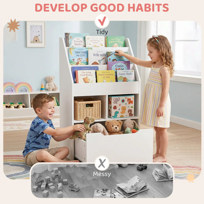 Kids Bookcase, Multi-Shelf Organizer with Drawer, White Baby & Kids Storage at Gallery Canada
