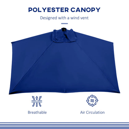 8ft Half Round Umbrella, Outdoor Balcony Parasol, Garden Sun Shade Half Round Umbrellas at Gallery Canada