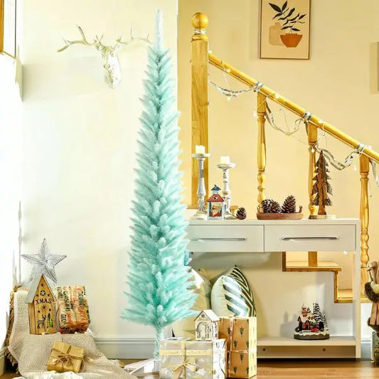6ft Pencil Christmas Tree, Skinny Artificial, Blue Pencil Christmas Trees Blue at Gallery Canada
