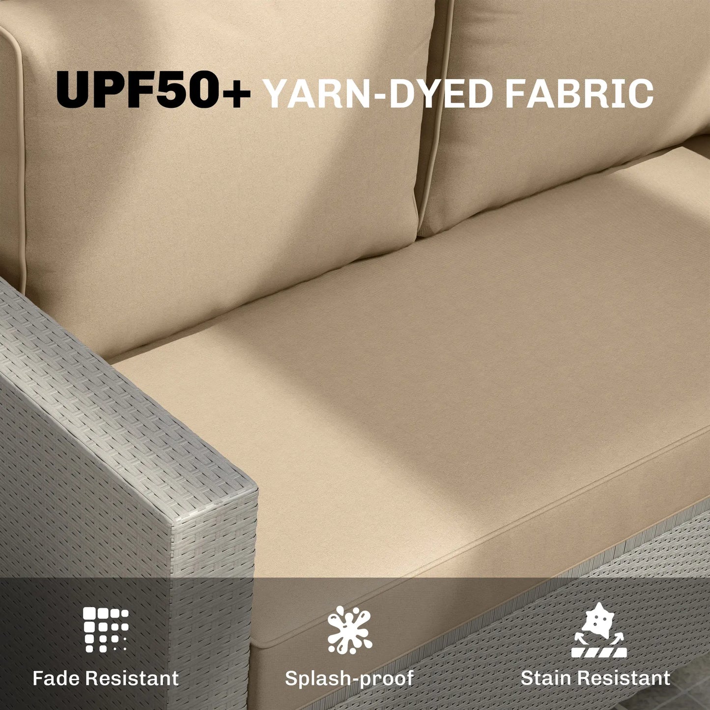 Outdoor Seat Cushions With Backrest, Loveseat Double Sofa, Beige Patio Chair Cushions at Gallery Canada
