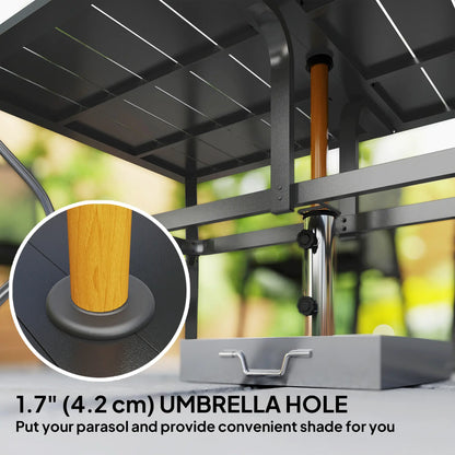 Rectangle Patio Dining Table, Outdoor for 6, Steel Frame, Black Patio Dinning Tables at Gallery Canada