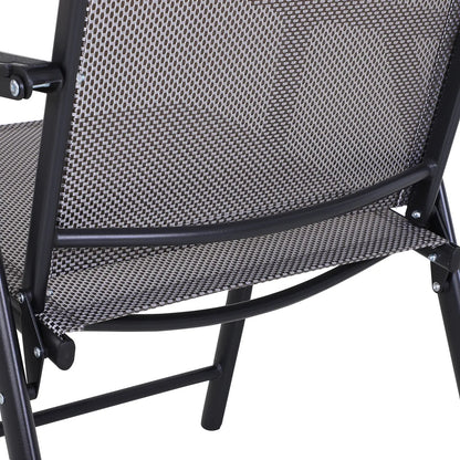 2-Piece Folding Dining Chairs, Outdoor Patio Seating with Armrests, Grey Patio Chairs at Gallery Canada