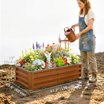 4' x 2' x 1' Raised Garden Bed, Set of 2, Galvanized Planter Box, Dark Brown Galvanized Planter Boxes at Gallery Canada