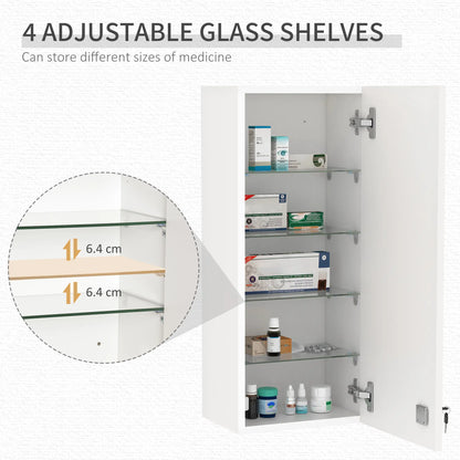 Wall Mount Medicine Cabinet, 5-Tier Lockable, Adjustable Shelves, White Mirror Medicine Cabinets at Gallery Canada