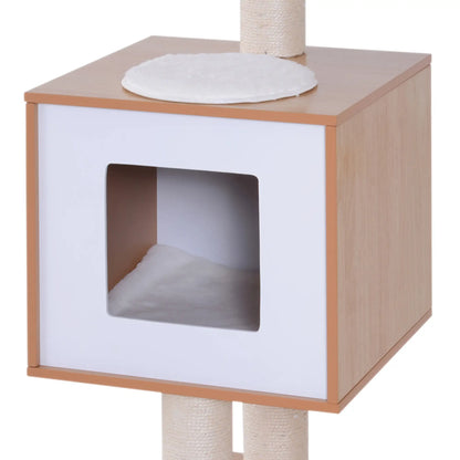 47" Wood Cat Tree, Scratching Post, Kitten House, Condo Cat Posts at Gallery Canada
