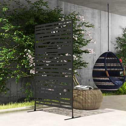 Outdoor Privacy Panel, Freestanding Metal Divider, Garden, Backyard, Deck, Black Side Awnings at Gallery Canada