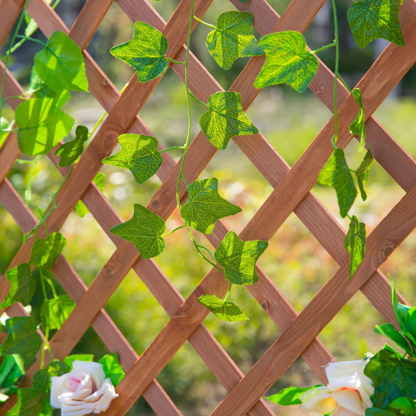 2.4 x 1 x 4.9 ft Wooden Pine Trough Planter with Trellis, Orange Wooden Planter Boxes at Gallery Canada