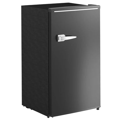 Retro Mini Fridge, 3.1 Cu. Ft, Adjustable Thermostat, 2 Glass Shelves, Black Small Kitchen Appliances Black at Gallery Canada