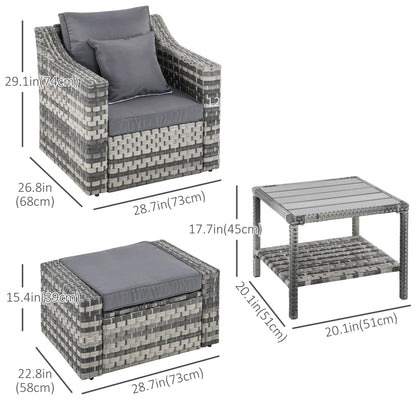 5-Piece Patio Rattan Conversation Set, Grey Patio Furniture Sets at Gallery Canada