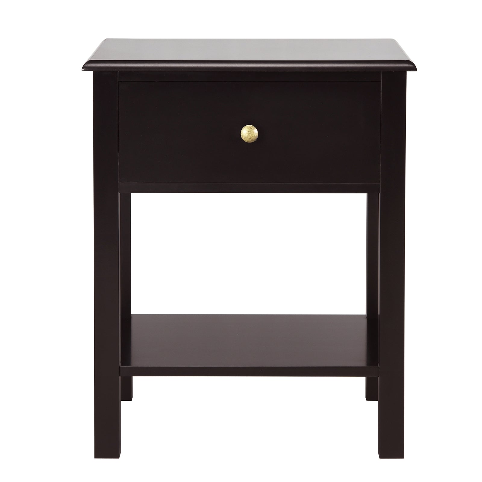 Nightstand End Table with Drawer and Shelf, Brown Nightstands at Gallery Canada