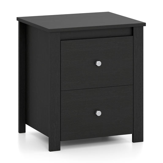 Nightstand With 2 Drawers for Bedroom Living Room, Black Nightstands Black at Gallery Canada