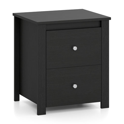 Nightstand With 2 Drawers for Bedroom Living Room, Black