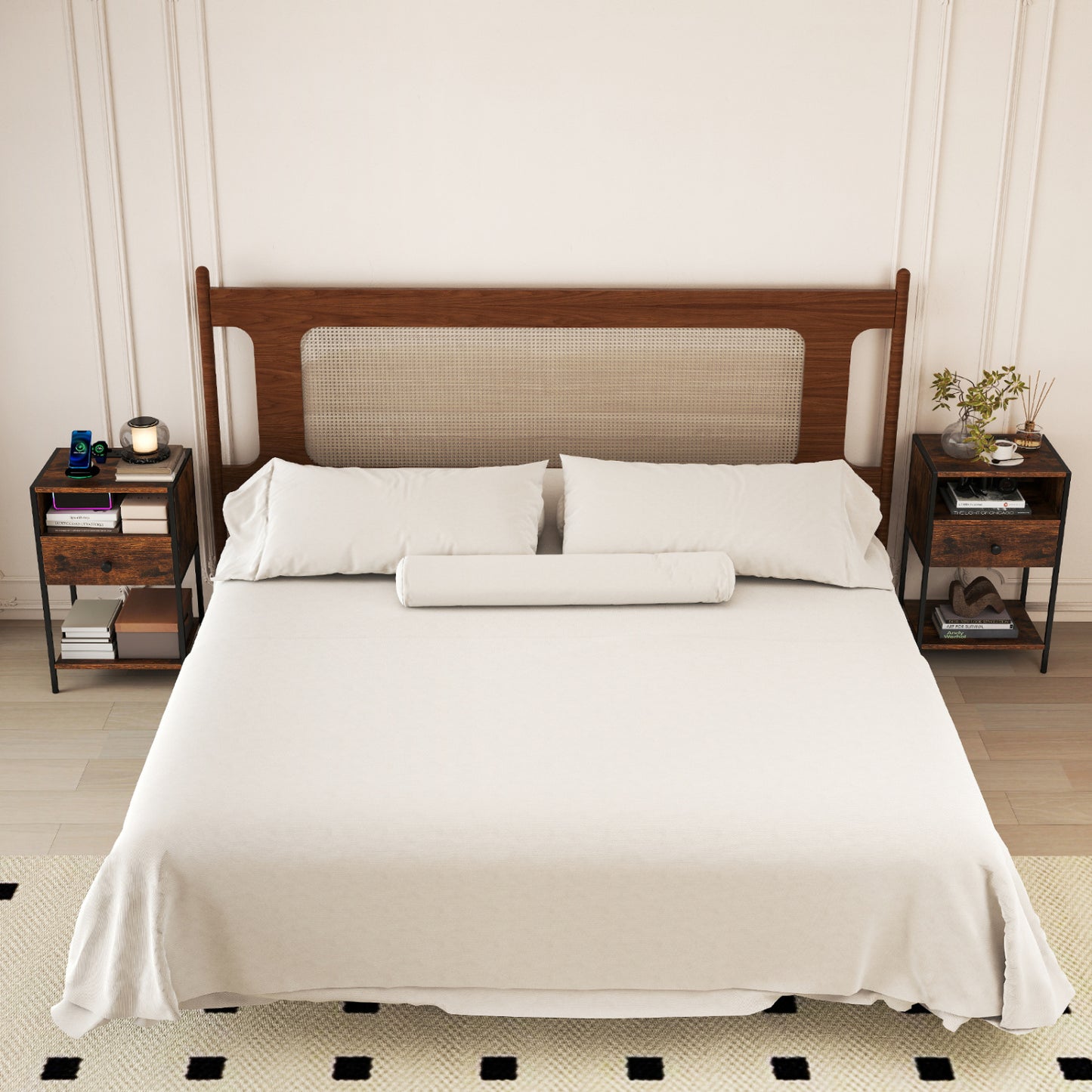 Nightstand With Charging Station, USB Ports And Outlets, Brown Nightstands at Gallery Canada