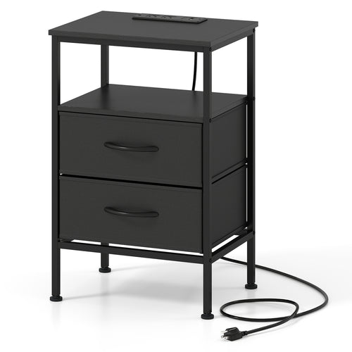 Nightstand With Charging Station, 24.5