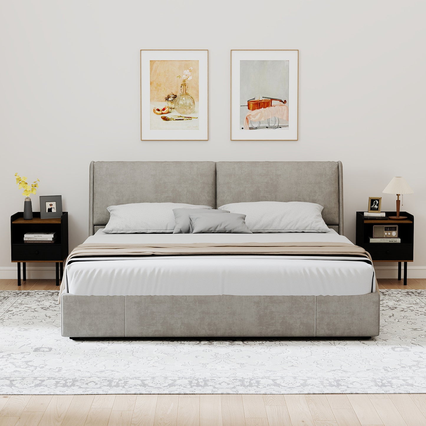 3-Tier Sofa Side Table With Drawer, Open Storage Shelf, Set Of 2, Black Nightstands at Gallery Canada