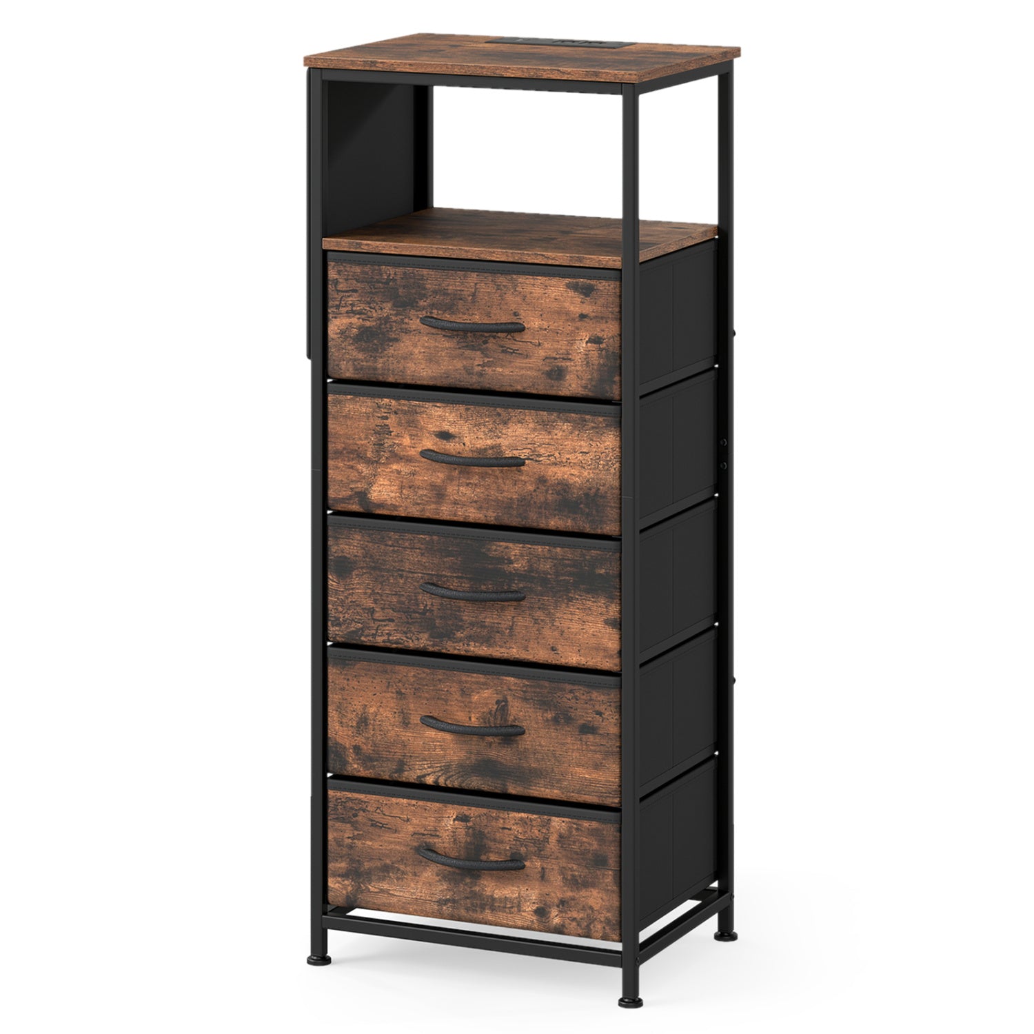 Nightstand With Charging Station, 39 Inches, Brown Nightstands Brown at Gallery Canada