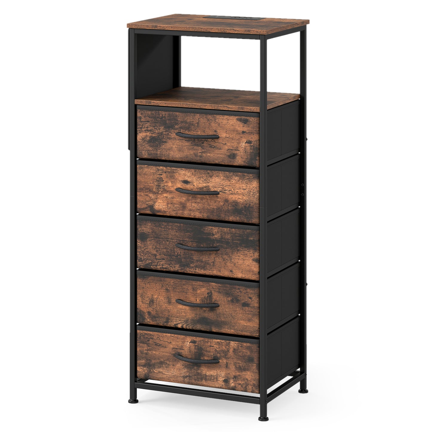 Nightstand With Charging Station, 39 Inches, Brown Nightstands Brown at Gallery Canada
