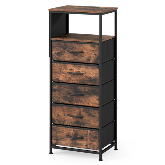 Nightstand With Charging Station, 39 Inches, Brown Nightstands Brown at Gallery Canada